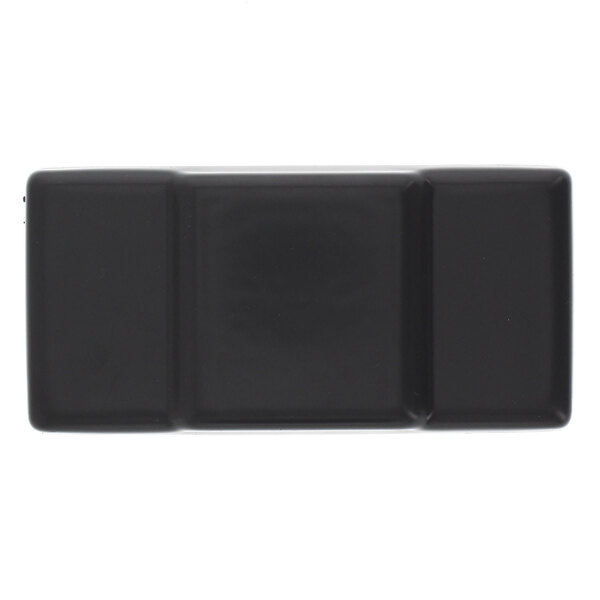 A black rectangular drip tray with three sections and a white border.