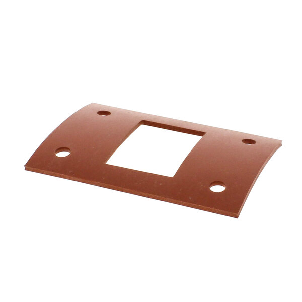 A brown rectangular Cleveland fan mounting gasket with a square cut out.