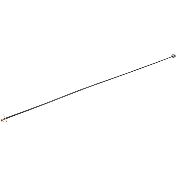 A long metal tube with a black wire.