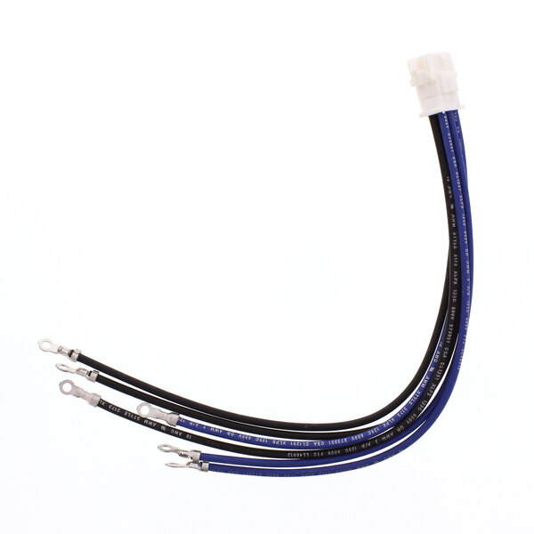 A group of blue and black wires.