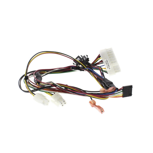 A close-up of a white Duke wiring harness with several colorful wires.