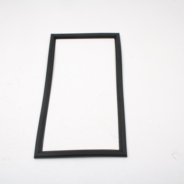 A black rubber seal on a white background.