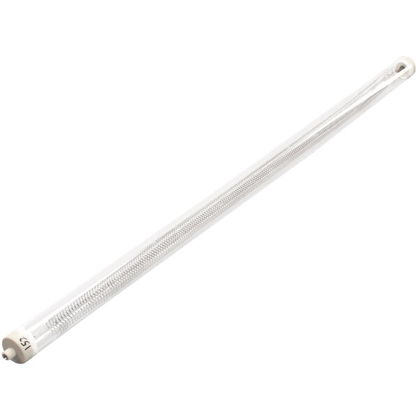 a silver metal tube with a white background