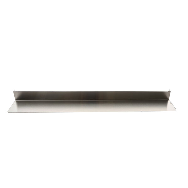 A stainless steel Norlake pan slide on a metal shelf.