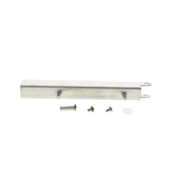 A Duke stainless steel hinged bracket with screws and bolts.