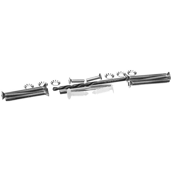 A close-up of a Duke door handle mounting screw and nut.