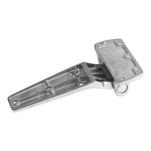 A metal cam lift hinge used for commercial refrigeration doors.