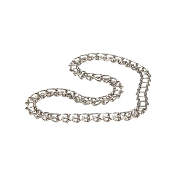 A silver chain with 55 links.
