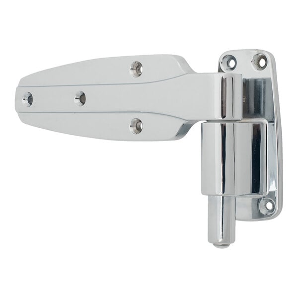 A chrome-plated Kason 1248-000025 hinge for doors, measuring 1 5/8 inches.