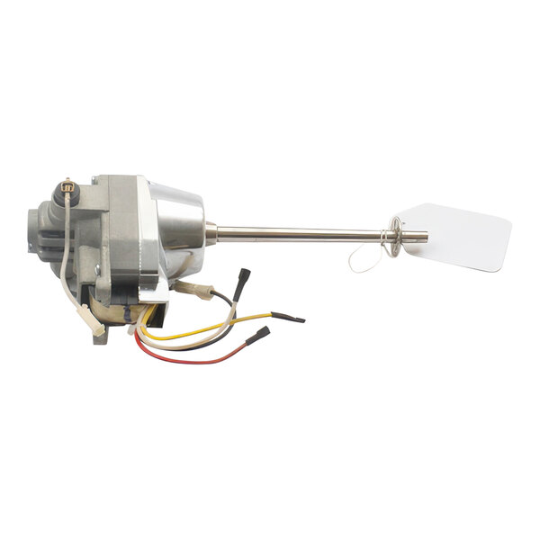 A Hamilton Beach motor with wires and a white tag.