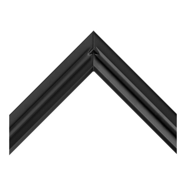 A black rubber gasket with a V-shaped corner design.