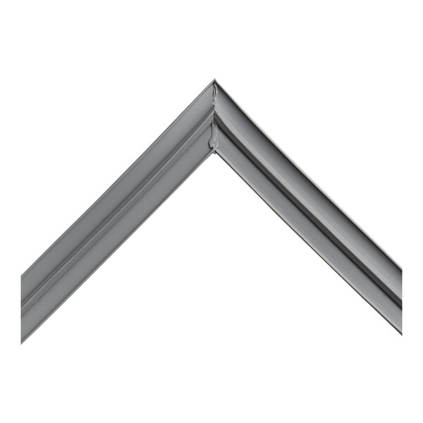 A close-up of a grey metal frame.