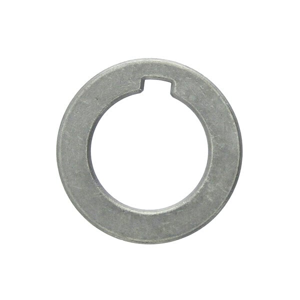 A metal washer with a hole in it, the InSinkErator Spacer Sleeve.