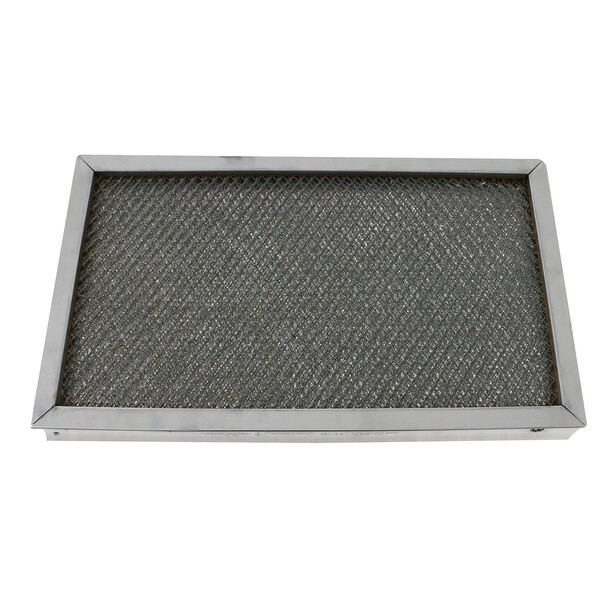 A metal mesh panel with a white background.