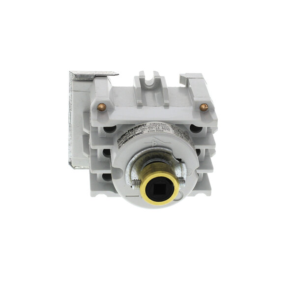 An InSinkErator door disc switch with a yellow wire.