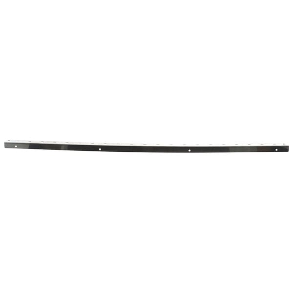 A black metal Perlick shelf bracket with holes.