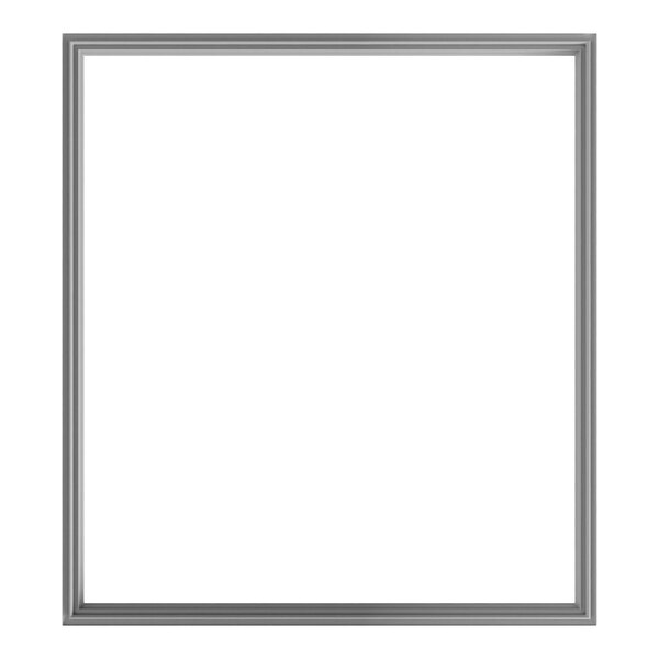 A silver Beverage-Air door gasket with white background.