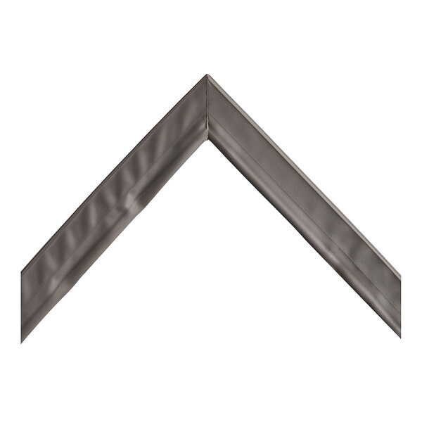 A close-up of a grey Beverage-Air H-Series door gasket with a curved edge.