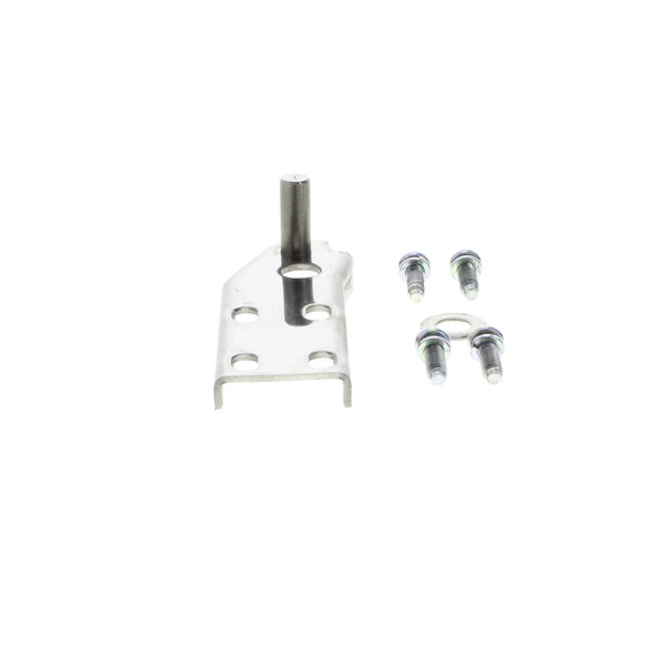 A metal Norlake bottom hinge piece with holes.