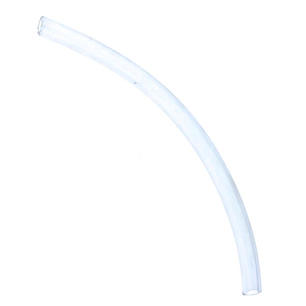 A white tube with a curved clear end.