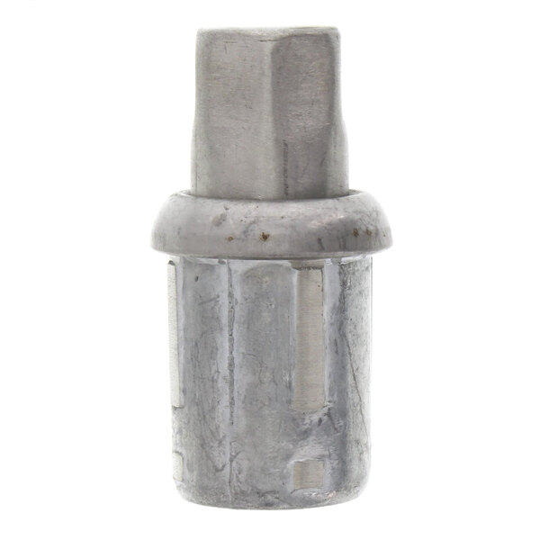 A close-up of a Southbend adjustable metal foot.