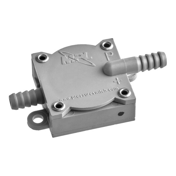 A gray Perfect Fry 83209 pressure switch with two hose connectors and mounting holes.