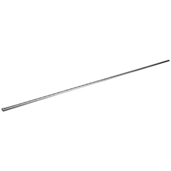 A long metal rod with a handle on a white background.