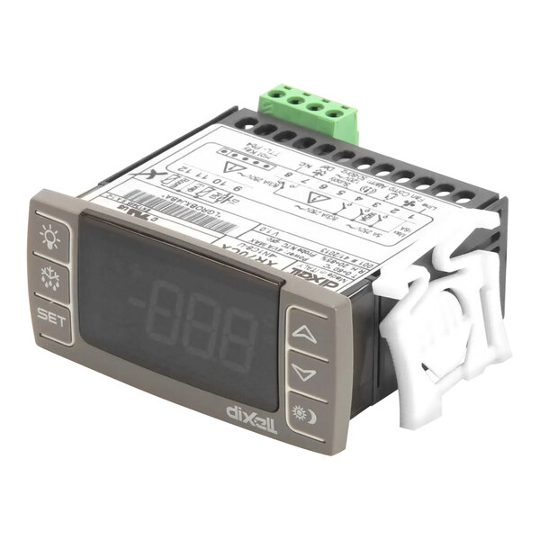 A Norlake digital temperature controller with a green button.