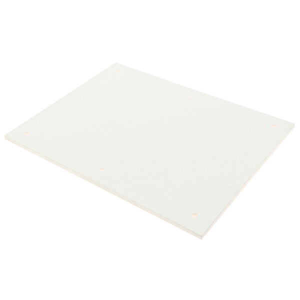 A white plastic square with holes.