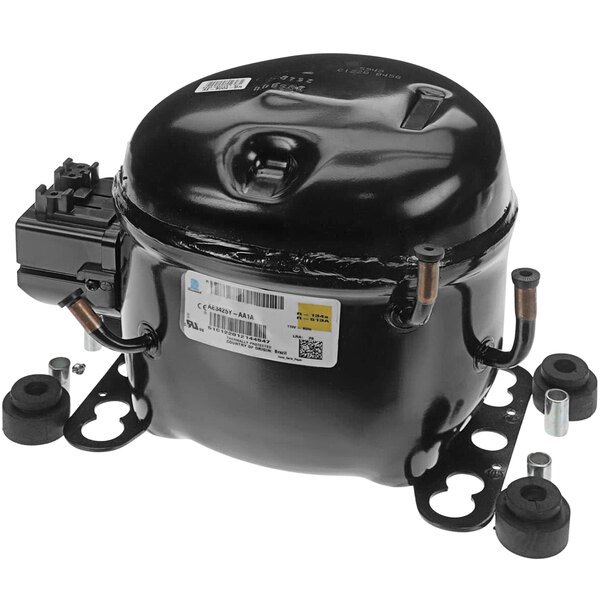 A Norlake refrigeration compressor with a black cover.