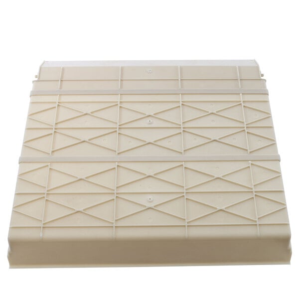 A white plastic curtain with a cross-shaped design.