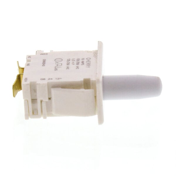 A close-up of a Carter-Hoffmann door switch with a gold knob.