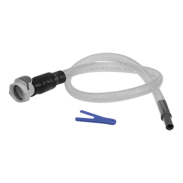 A Vitamix hose assembly with a blue and white hose attached to it.