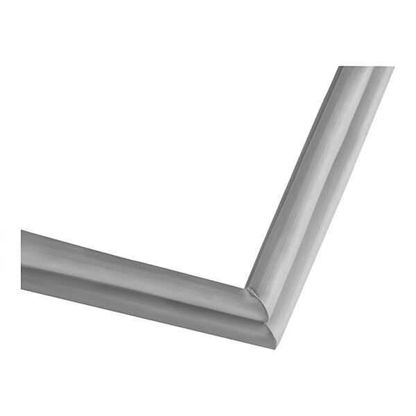 A close-up of a corner of a Beverage-Air gasket with a white background.