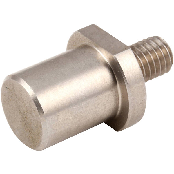 A stainless steel metal extension shaft with a nut.