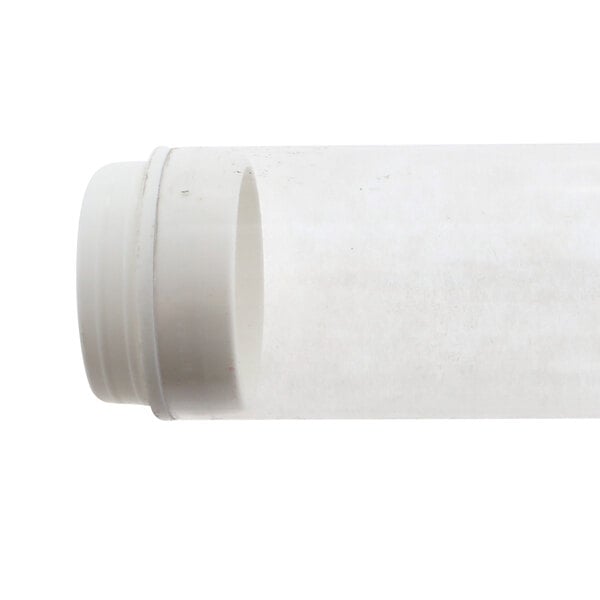 a close-up of a white plastic tube