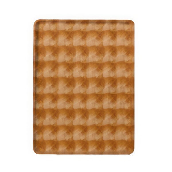 A rectangular brown Cambro dietary tray with a basketweave pattern.