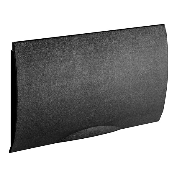 A black plastic door bin for an Ice-O-Matic ice bin.