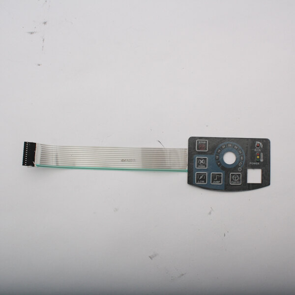 The touch pad for a Hamilton Beach commercial blender with a small circular control panel.