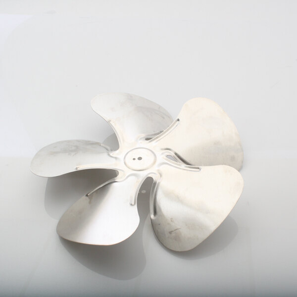 A silver metal fan blade for a Master-Bilt EC motor.