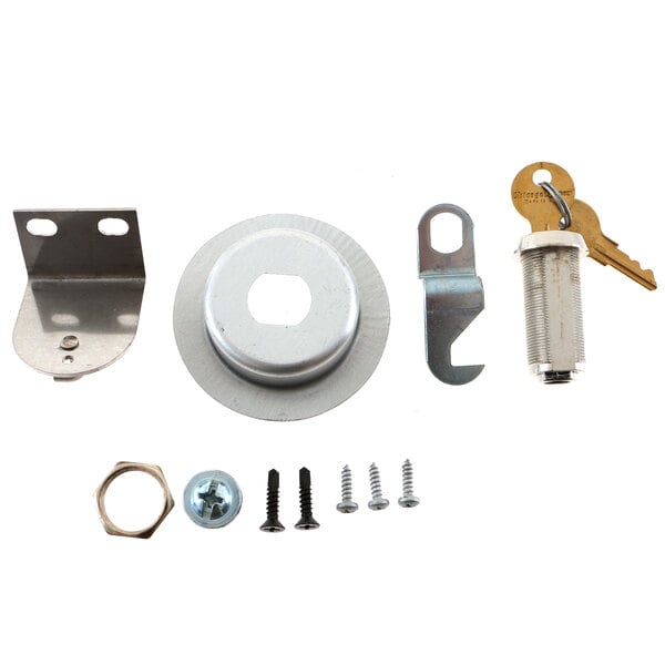 A set of metal parts for a True Refrigeration 1-door lock