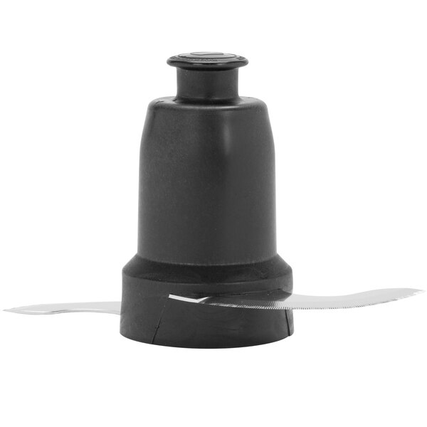 A black plastic tube with a black cap containing a Waring S blade.