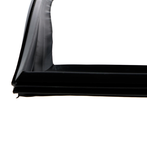 A close-up of a black rubber door gasket.