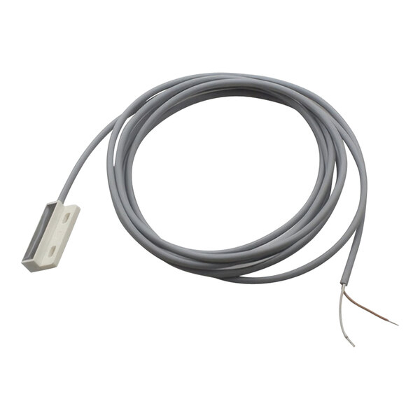 A grey cable with a white end.