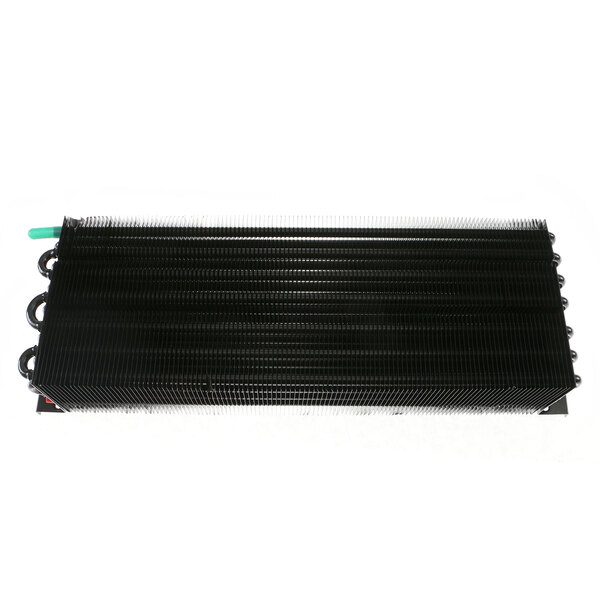 A black rectangular Beverage-Air evaporator coil with wires.