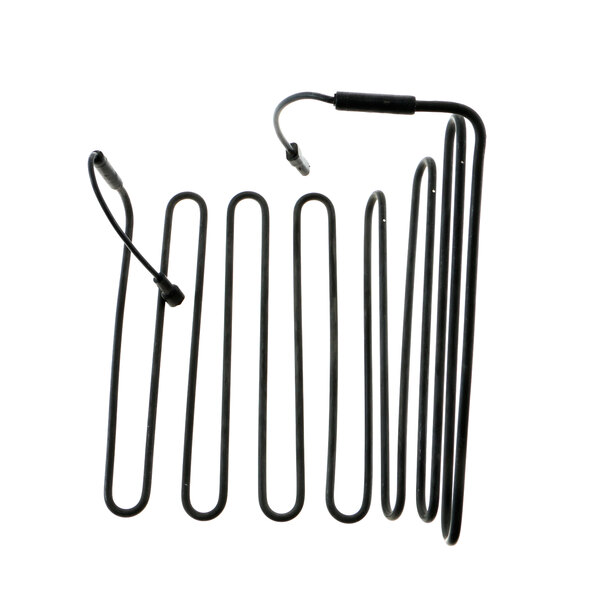 True Refrigeration front rail for a refrigerator with black metal wires and a black handle.
