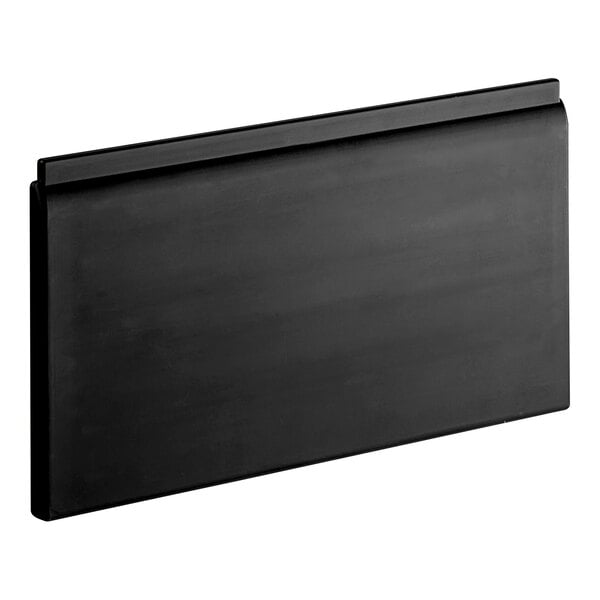 A black plastic deflector for an Ice-O-Matic ice bin.