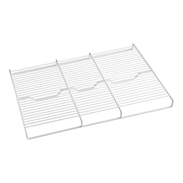 A white wire rack with two shelves.