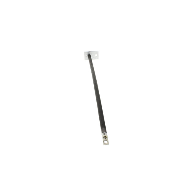 A black metal rod with a black cable and metal plate.