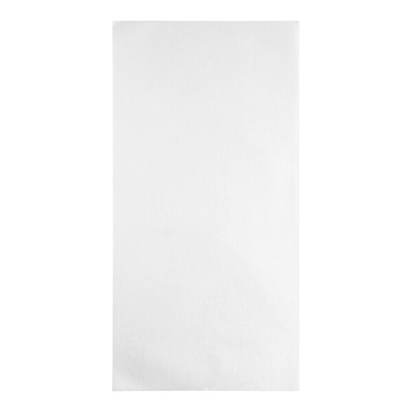 A white rectangular paper filter with black lines.